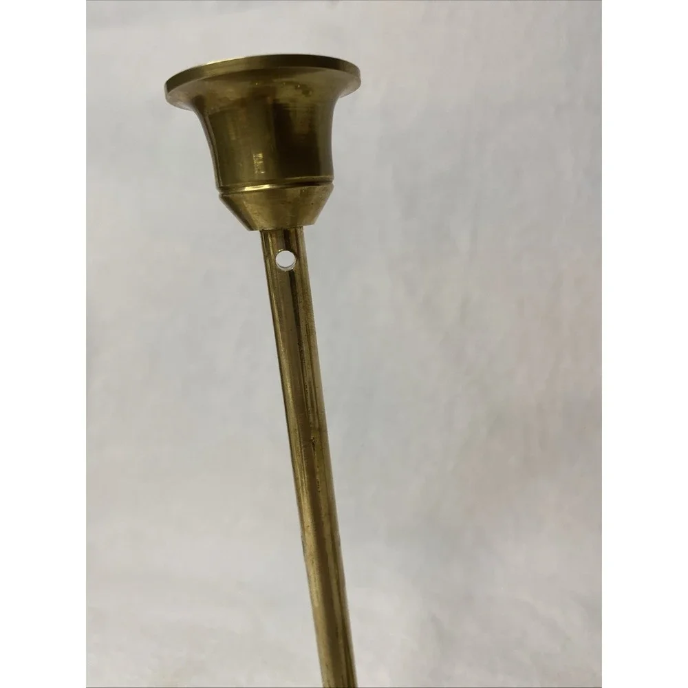 Set Of 3 Vintage Interpur Brass Tapered Candlesticks Made In Taiwan